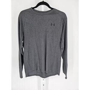 Under Armour Men's Gray Logo Printed Long Sleeve Heatgear T-shirt Size MD/M